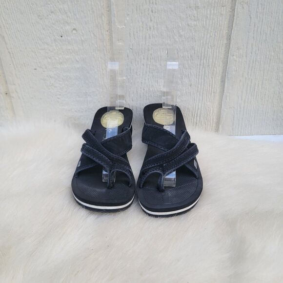 Skechers Black Cali Cut Out Sandals Womens Size 6 /6.5 Chunky Wedge Heel Y2K - Picture 1 of 6